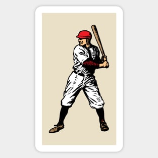 Vintage Baseball Player (Red) Sticker